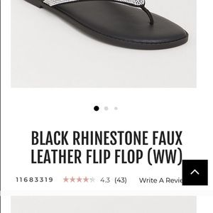 Torrid black faux with rhinestone flip flop